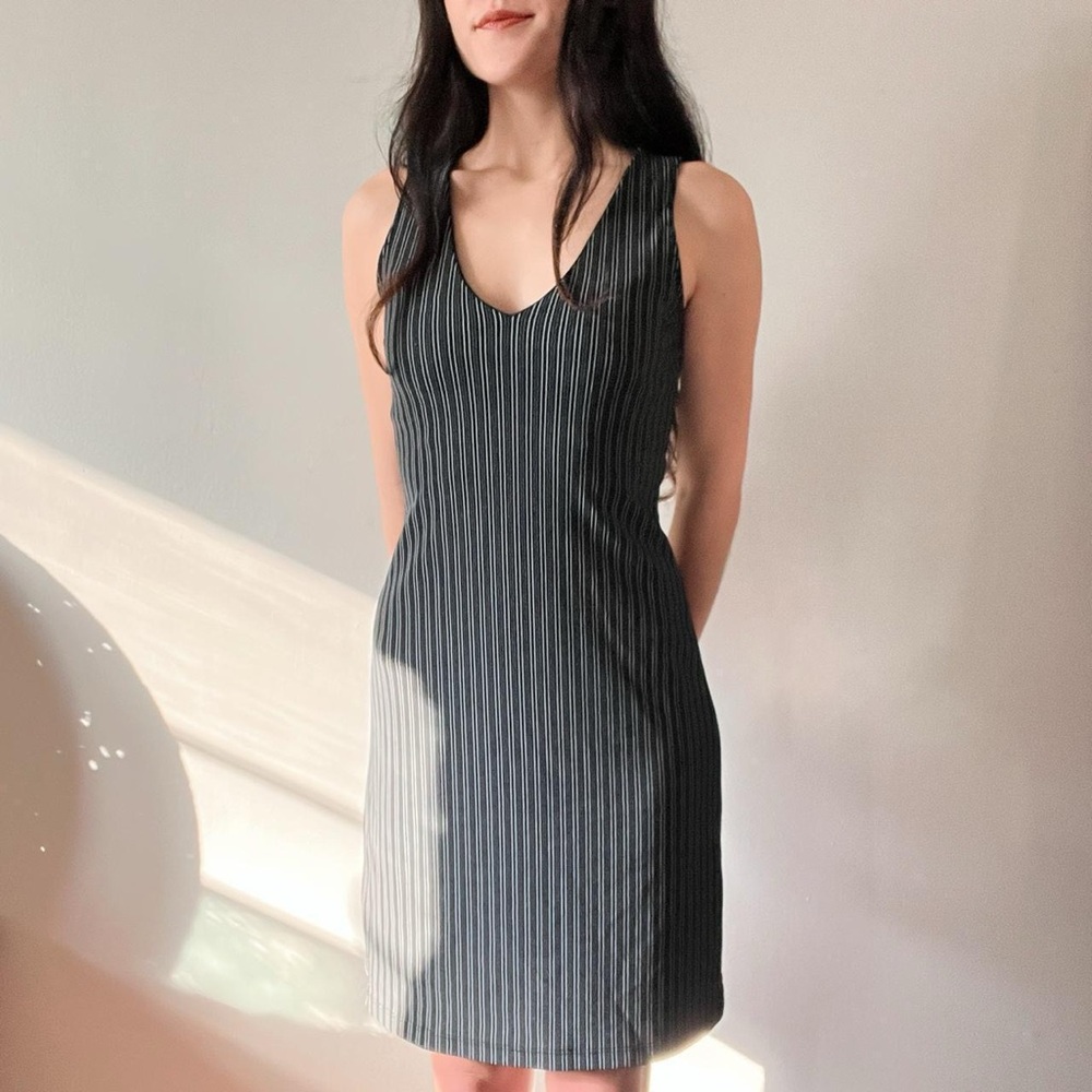 Charlotte Russe Black Pin Striped Dress
